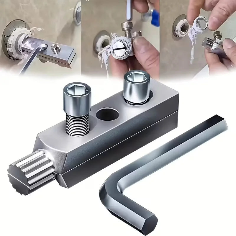 Faucet Valve Broken Thread Extractor - 1/2" & 3/4" Screw Removal Tool, Broken Bolt Extractor Kit for Home & Industrial Plumbing