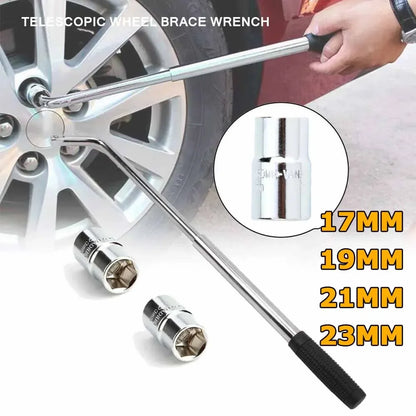 New Extendable Wheel Brace Wrench Telescopic with Socket Tyre Nut Set 17mm 19mm 21mm 23mm For Car Repairs Tools Kit