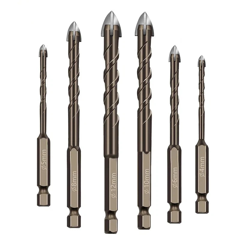 Cross Hexagonal Ceramic Tile Tips Glass Cement Opener Hole Triangle Alloy Drill Size 3mm 4mm 5mm 6mm 8mm 10mm 12mm