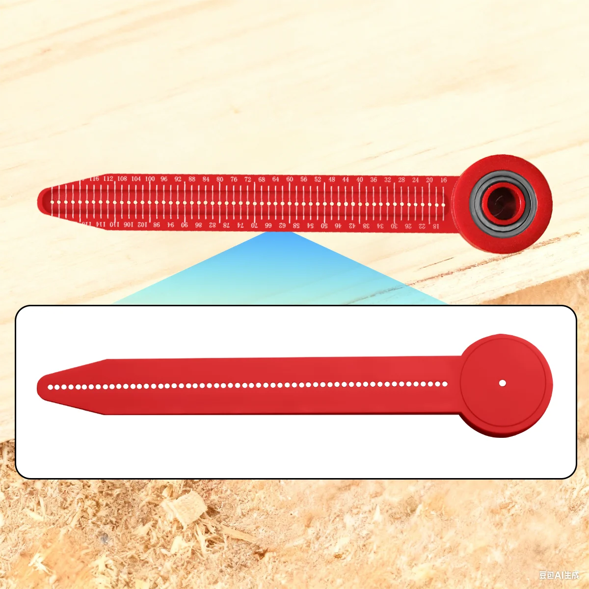 Portable Plastic Circular Drafting Compass Ruler, Precision Measuring Scribing Tool for Woodworking DIY Layout Marking Projects