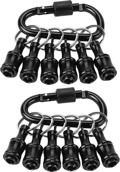 12PCS Bit Holders 1/4 Socket,Screwdriver Bit Holder for Impact Driver Drill Bit Keychain Extension Bar Quick Release Easy Change
