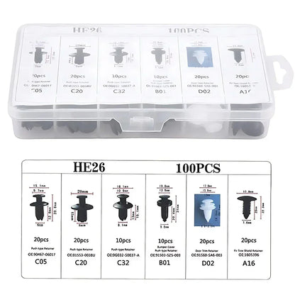 50/100pcs Auto Fastener Clip Kit Fender Rivet Clips Car Body Push Retainer Pin Rivet Bumper Door Trim Panel Retainer Car Clips