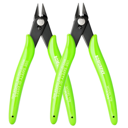 170 Diagonal Cutters Green Handle Mini Wire Cutting Pliers for Hand Tools DIY