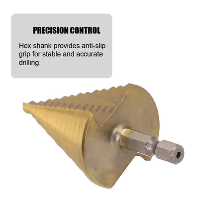 5-35 Gold Titanium Plate Pagoda Drill Hexagonal Straight Groove Step Drill Bit Wood Plastic Aluminum Hole Expand Tool Accessory