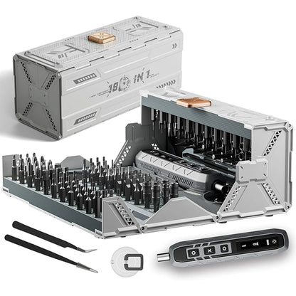180 in 1 Precision Electric Screwdriver Set 3 Torque Modes with 160 Magnetic Bits Cordless Repair Tool Kit for iPhone PC Camera