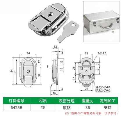 Box snap, nickel-plated iron lock snap, bag fastener, hook, wooden box and toolbox lock, fixed lock, hardware accessory