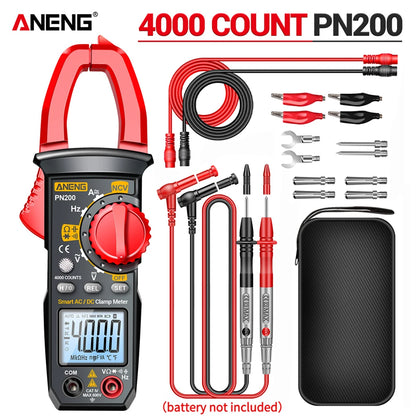 ANENG PN200 Digital Clamp Meter 4000 Counts 600A AC/DC Current Voltage Multimeter NCV Ohm Resistance Capacitance Tester