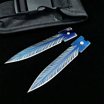 Blue Troodon Knife Outdoor Hunting Survival Tool Multifunctional Pocket Folding Knives with Nylon Sheath