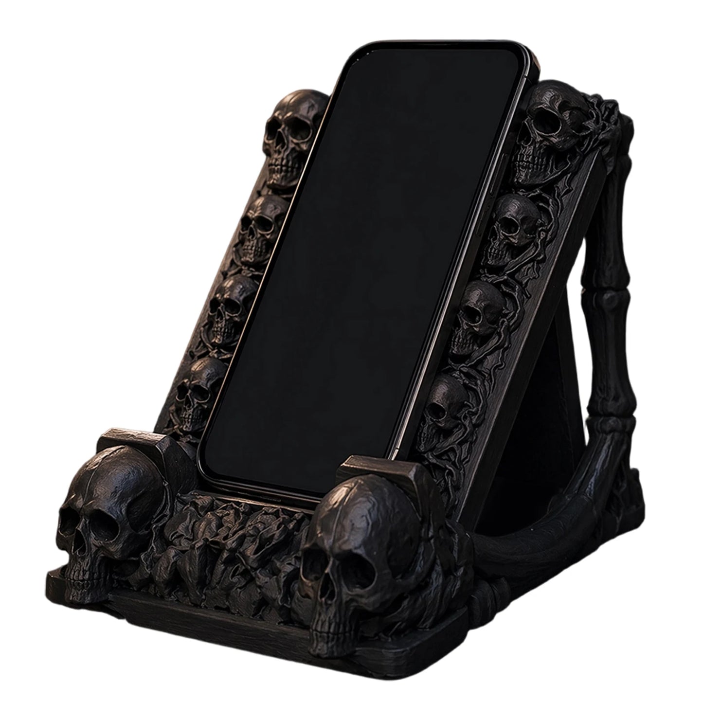Gothic Skull Holder Skull Shaped Mobile Holders Creative Gothic Desktop Ornament for Home Office Bedroom Decors