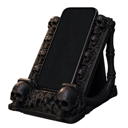 Gothic Skull Holder Skull Shaped Mobile Holders Creative Gothic Desktop Ornament for Home Office Bedroom Decors