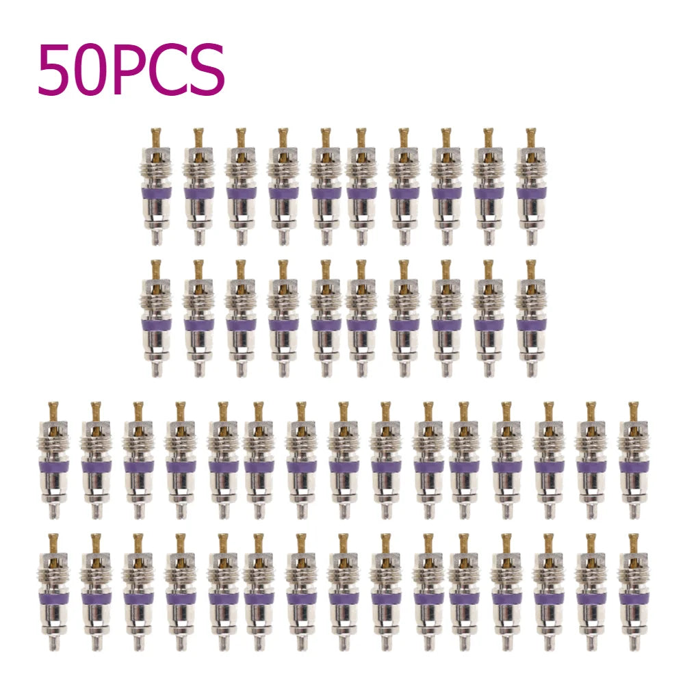 100-10pcs Copper R134a Car A/C Air Conditioning Valve Cores Automobile Universal Exterior Repair Components A/C Valve Cores