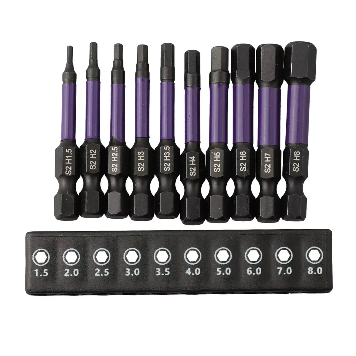 10PCS Impact Drill Bit Set S2 Steel Hex Head Shank Magnetic Screwdriver Driver Bits Holder Wrench Electric Drill Tools