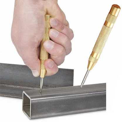 Automatic center punching woodworking marking tool, metal drill bit woodworking pressing teeth fixed-point punching marking tool