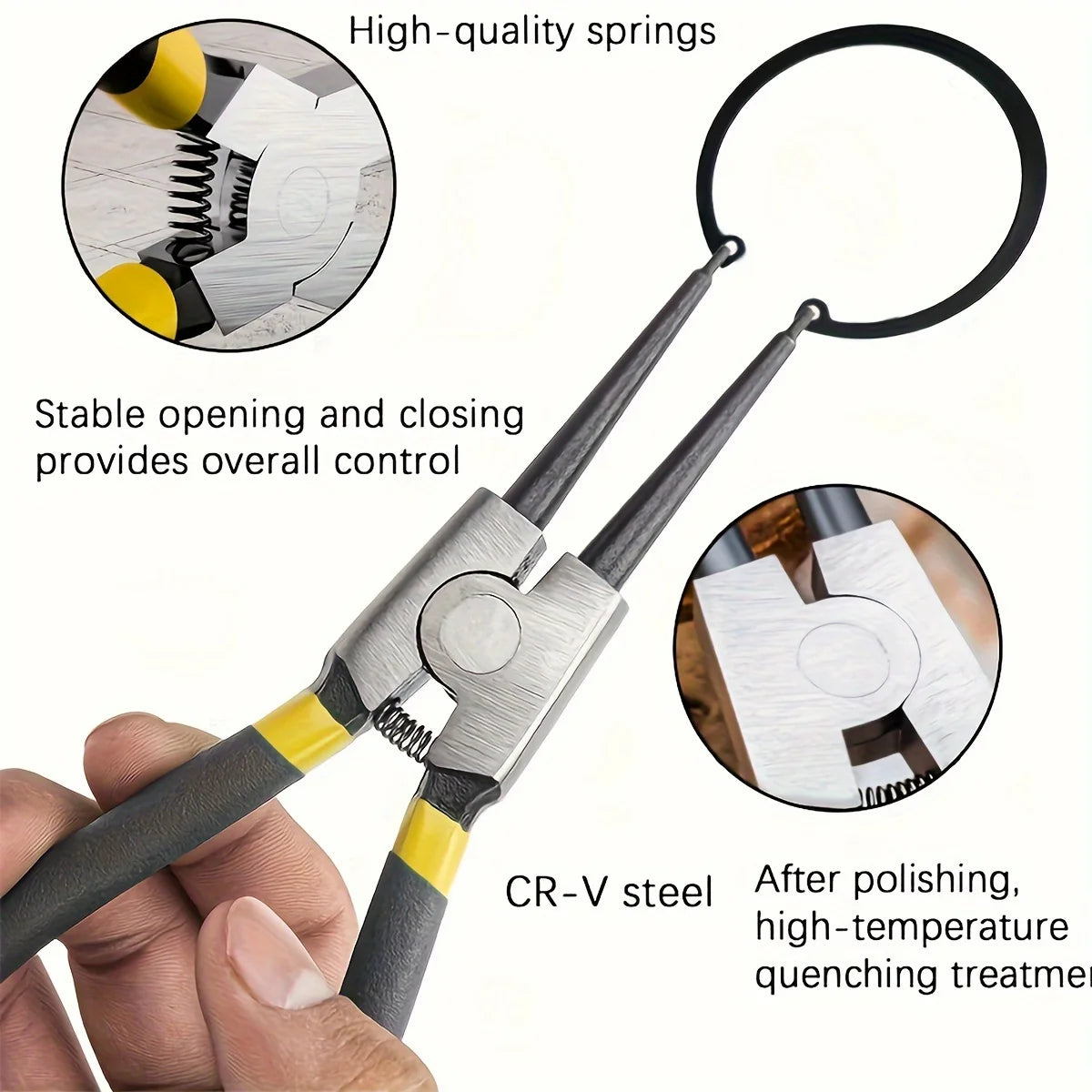 4 Pcs Snap Ring Pliers Set, 7 Inches Internal/External Heavy Duty for Ring Remover Retaining Straight Bent Lock Pliers Set - AliExpress