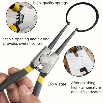 4 Pcs Snap Ring Pliers Set, 7 Inches Internal/External Heavy Duty for Ring Remover Retaining Straight Bent Lock Pliers Set - AliExpress