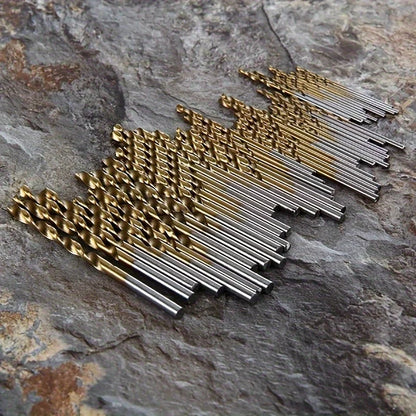 100pcs Titanium Coated HSS Drill Bit Set | Straight Shank | For DIY/Wood/Plastic/Metal | Home Improvement Tools