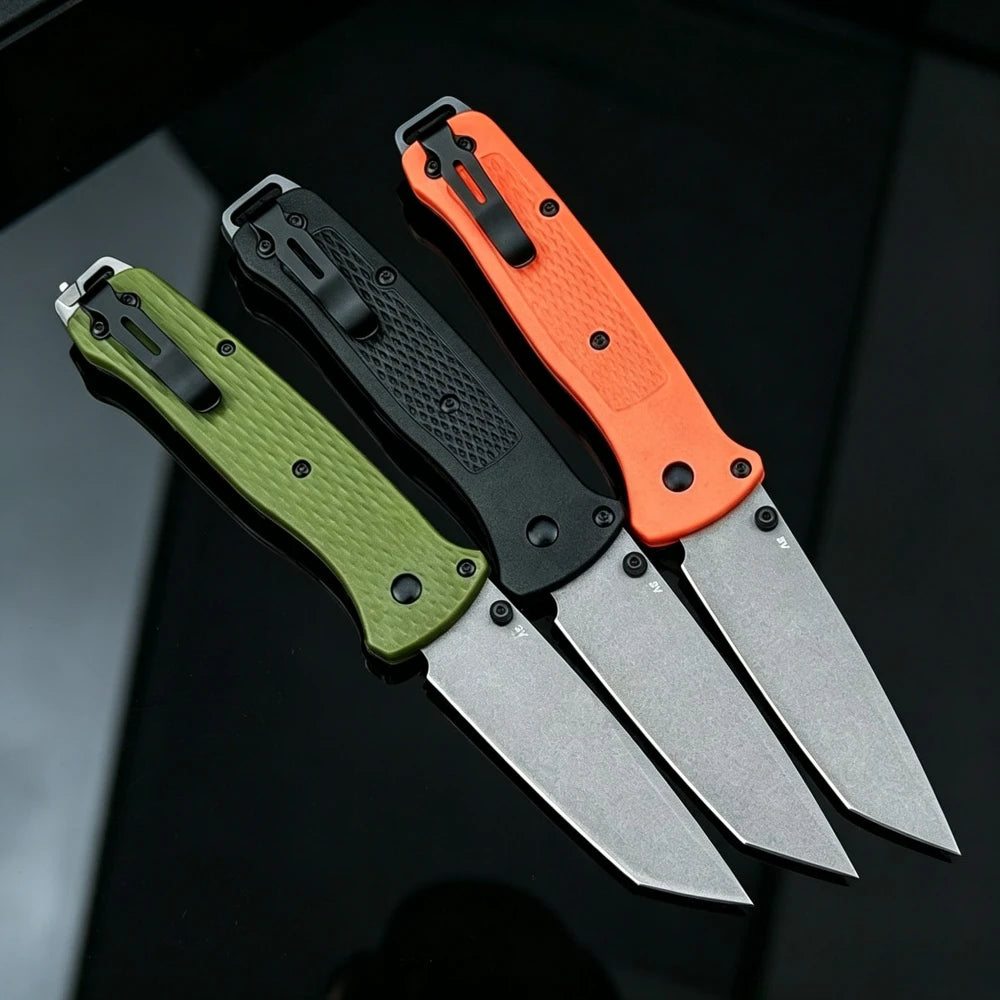 BM 537 EDC Outdoor Lightweight Folding Knife High Hardness Camping Fishing Knife Wilderness Adventure Climbing Portable Tools Backpacking Trekking Perfect Gear Nylon Fiber Handle Gift