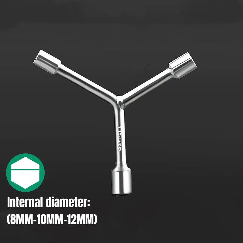 Household Triangular Socket Wrench Pragmatic Y-type Tri-fork Wrench Three-prong Wrench Bicycle Household Disassembly Repair Tool