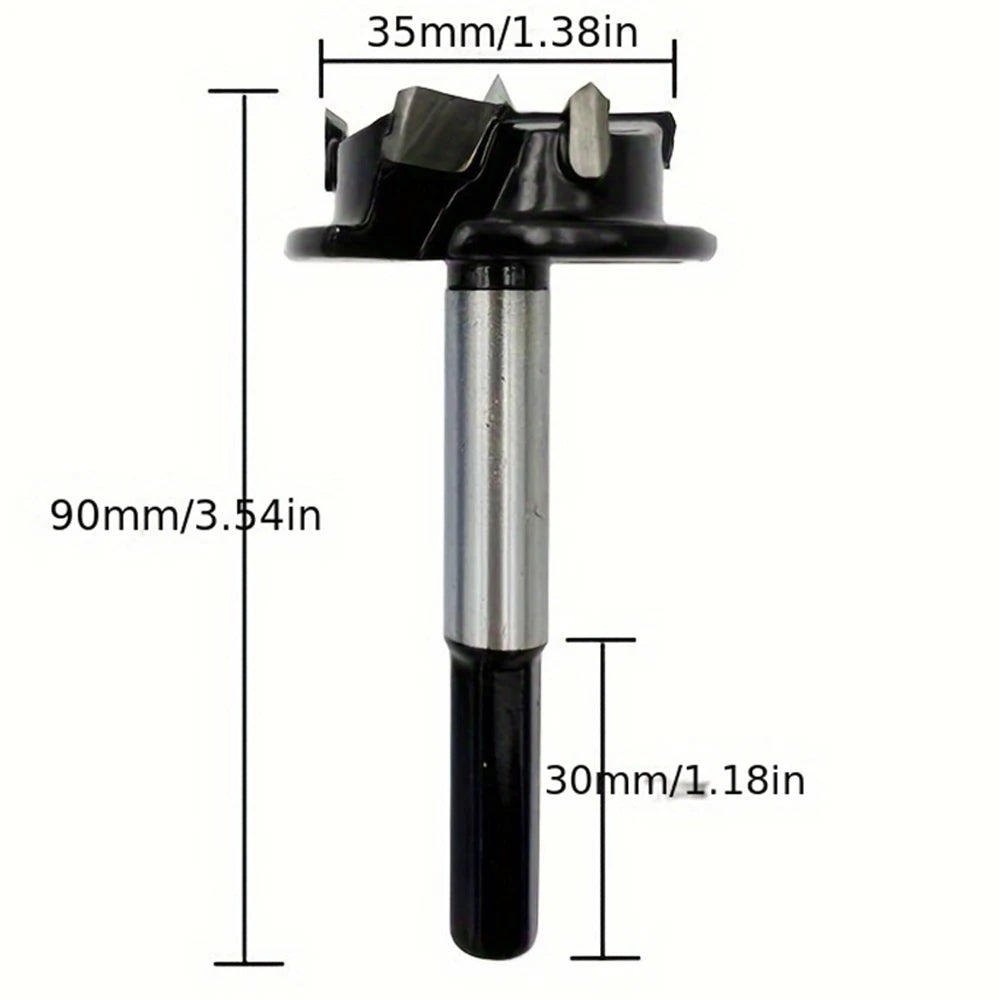 35mm Woodworking Hinge Hole Opener,Carbide Forstner Drill Bit,Drilling Tool for Plywood Gypsum Board Tabletop Door&Cabinet Board