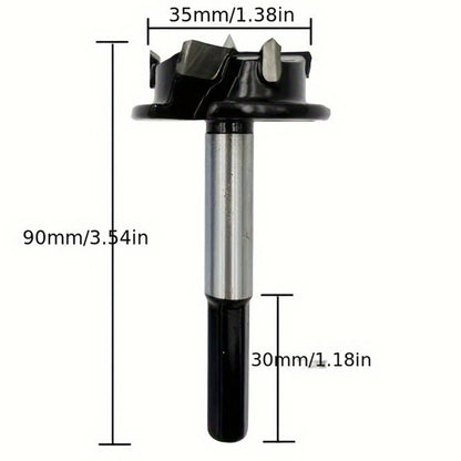 35mm Woodworking Hinge Hole Opener,Carbide Forstner Drill Bit,Drilling Tool for Plywood Gypsum Board Tabletop Door&Cabinet Board