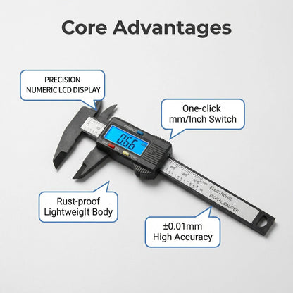 Electronic Caliper Digital Pachometer Plastic Big Screen Thickness Gauge Woodworking Tool Measuring Instruments Vernier Calipers