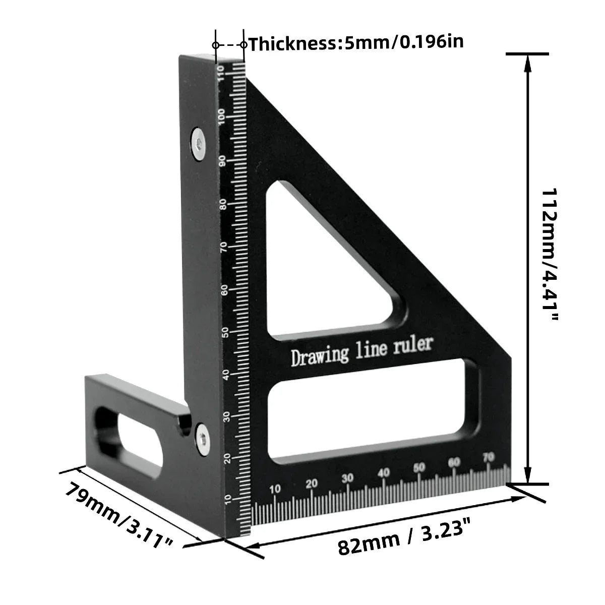 Carpenter Square - Multi-angle Set Square Precision T-square Aluminum Scribing Ruler for Woodworking, Construction and Engineers
