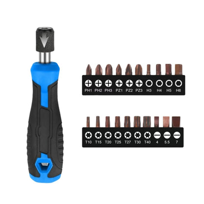 1/4 (6.35mm) Hi-Spec Ratchet Screwdriver Bit Set Multifunctional Magnetic Bit Driver Holder Handle Slotted Hex Torx Phillips Bit