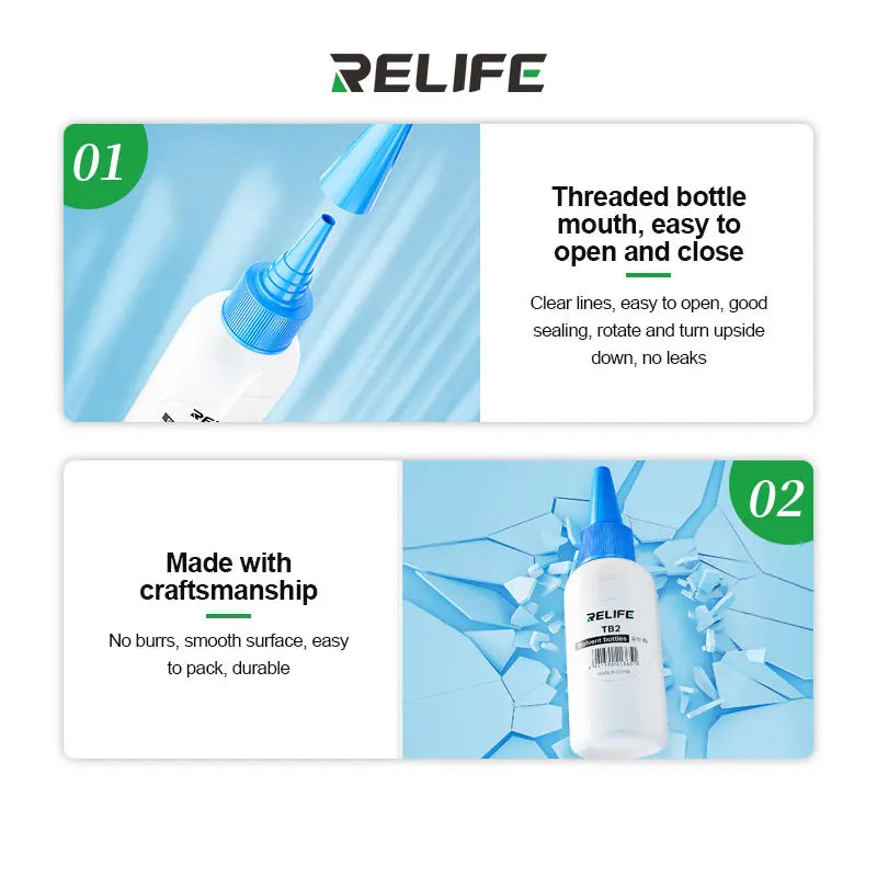 5pcs TB2  50ML Empty Plastic Bottle Phone Repair Squeeze Bottle for Alcohol Soldering Flux Rosin Dispenser With Needle