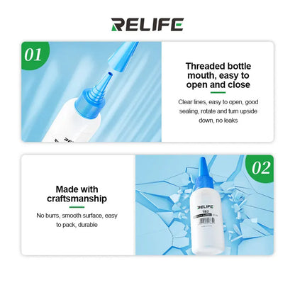 5pcs TB2  50ML Empty Plastic Bottle Phone Repair Squeeze Bottle for Alcohol Soldering Flux Rosin Dispenser With Needle