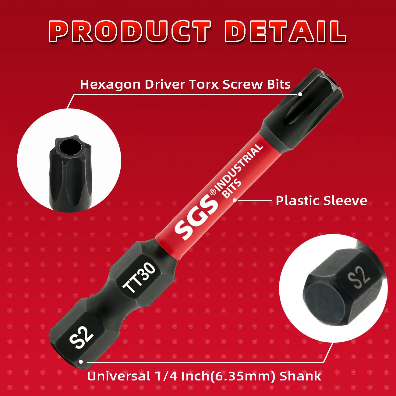 10Pcs Strong Magnetic Hollow Torx Screwdriver Bits, Corrosion-Resistant, Rust-Proof, Wear-Resistant, S2 Steel, Tt7-Tt40, 1/4 Inch Shank, with Black Base, Tamper-Proof Screwdriver Bit Set