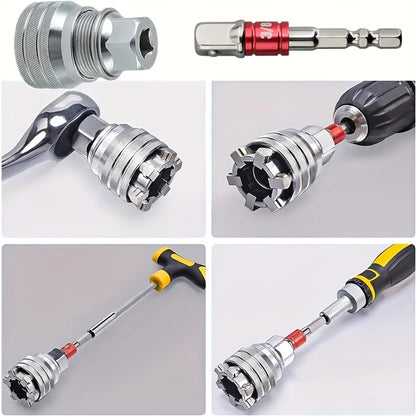 10~19mm,Universal Adjustable Magic Socket Wrench,with Rod,2pcs/set,Multifunctional Ratchet Sleeve Wrench,Repair Tools Accessory