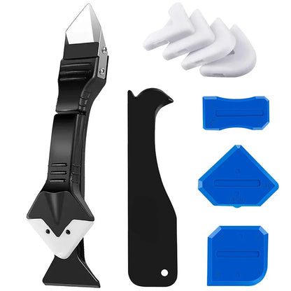 5in1 Silicone Scraper Squeegee Glue Remover Knife Caulking Angle Beauty Crack Trowel Tool Grout Scraper Kit Multifunctional Home