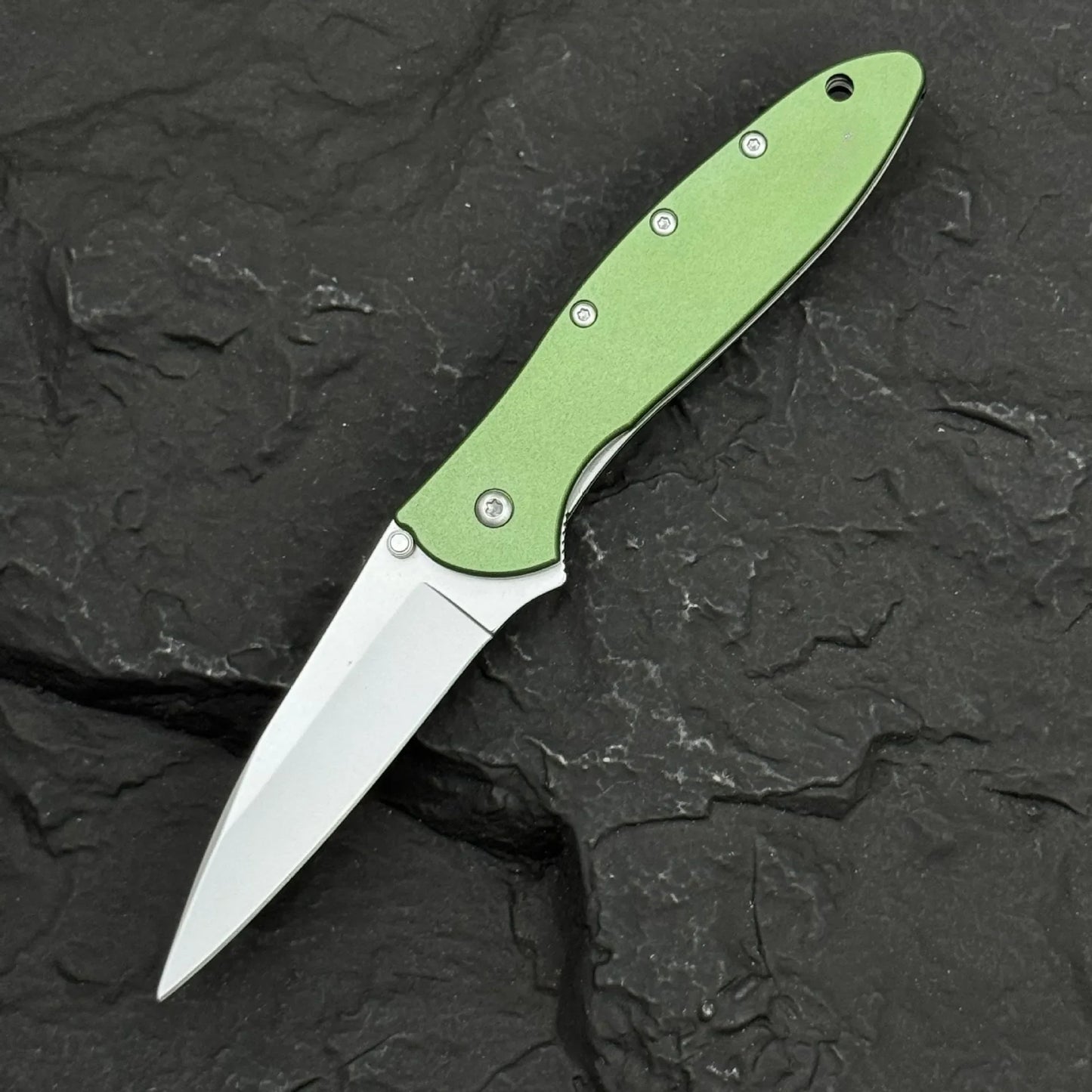 KS Leek 1660 Aluminum Folding Knife with 8Cr13Mov Blade Window Breaker Self-defense and Protection Tool Outdoor Fishing Knife