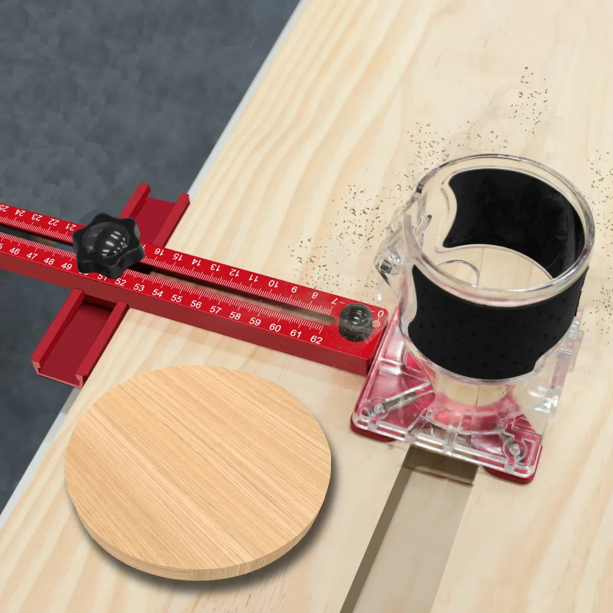 Extended 3 in 1 Router Milling Groove Bracket,9-61cm Radius Router Circle Cutting Jig,Aluminum Cabinet Hardware Jig for Woodwork