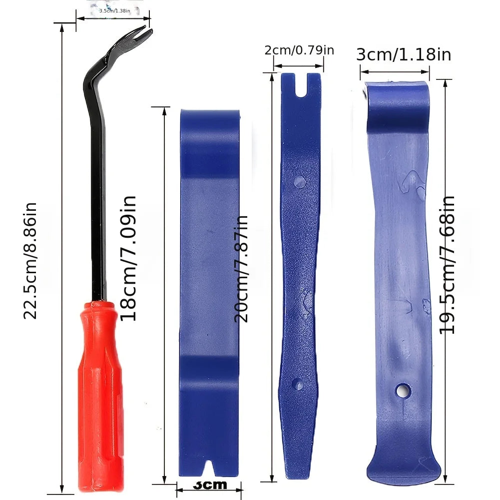 12pcs Auto Door Clip Panel Trim Removal Tools Kits Navigation Blades Disassembly Plastic Car Interior Conversion Repairing Tool