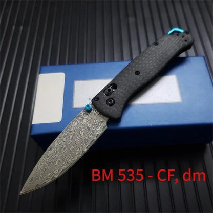 BM 533/535 Bugout Damascus Folding Knife Outdoor Camping Hiking Cutting Tools EDC Fishing Knife Gift for Men