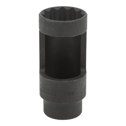 Injector Socket 1/2in Drive 27mm 12 Point Chrome Vanadium Steel  for Cars  Injection Remover Tool