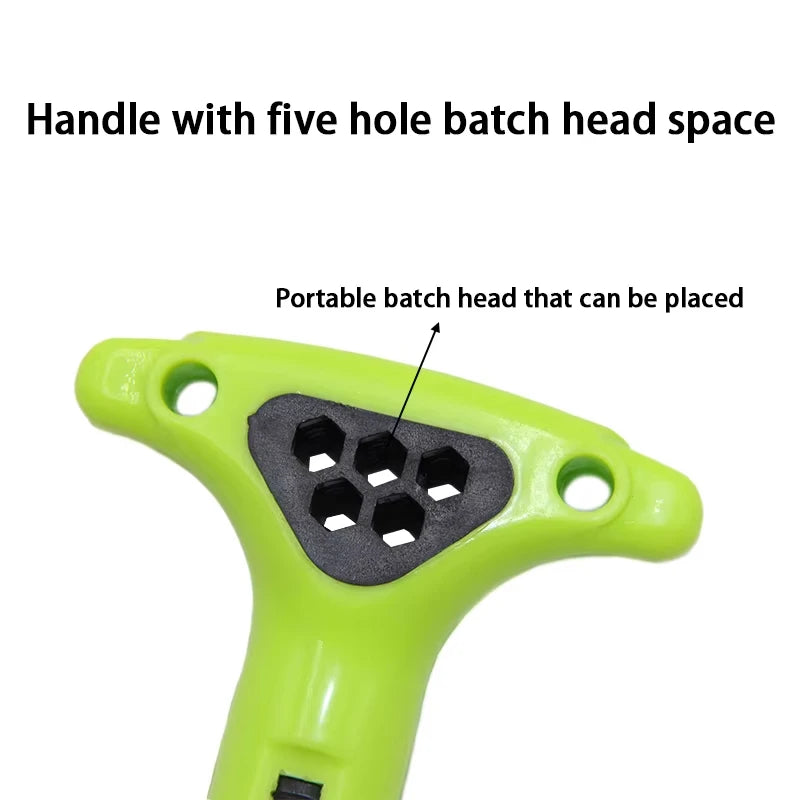 T-Handle Ratchet Screwdriver 6.35mm Bit Socket Dual-Use Wrench Reversible Home Repair Labor Saving Tools
