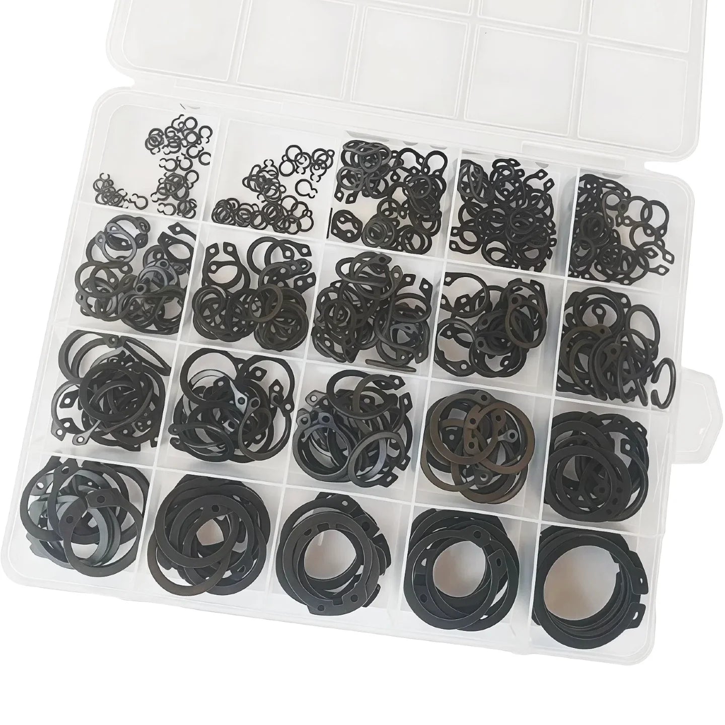 285/392/449Pcs M3-M25 Black Alloy Steel C Clip External Circlip Set Snap Ring Retaining Ring for Shaft Bearing Hardware