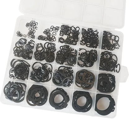 285/392/449Pcs M3-M25 Black Alloy Steel C Clip External Circlip Set Snap Ring Retaining Ring for Shaft Bearing Hardware