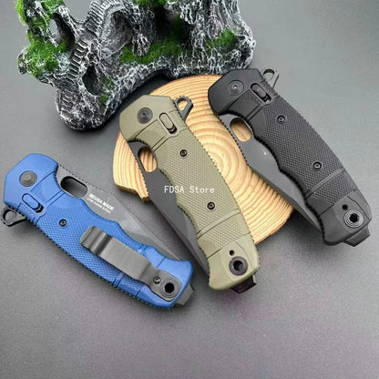 SEAL XR 8Cr13Mov Blade Outdoor Folding Knife Portable Camping Knives High Hardness Hiking Fishing Compact Knife Daily Utility Gear Wilderness Activities Essential Camping Climbing Portable Multitools Nylon Fiber Handle