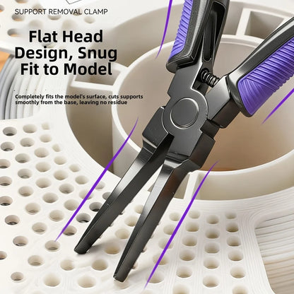 Ultralight CR-V Alloy Steel 3D Printing Support Removal Pliers with Ergonomic Comfort Grip and Flat Head Precision Cutting