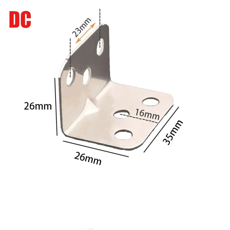 20pcs Stainless Steel L-Shaped Corner Code 90 Degree Laminated Furniture Plate Hardware Right Angle Bracket Cabinets Small