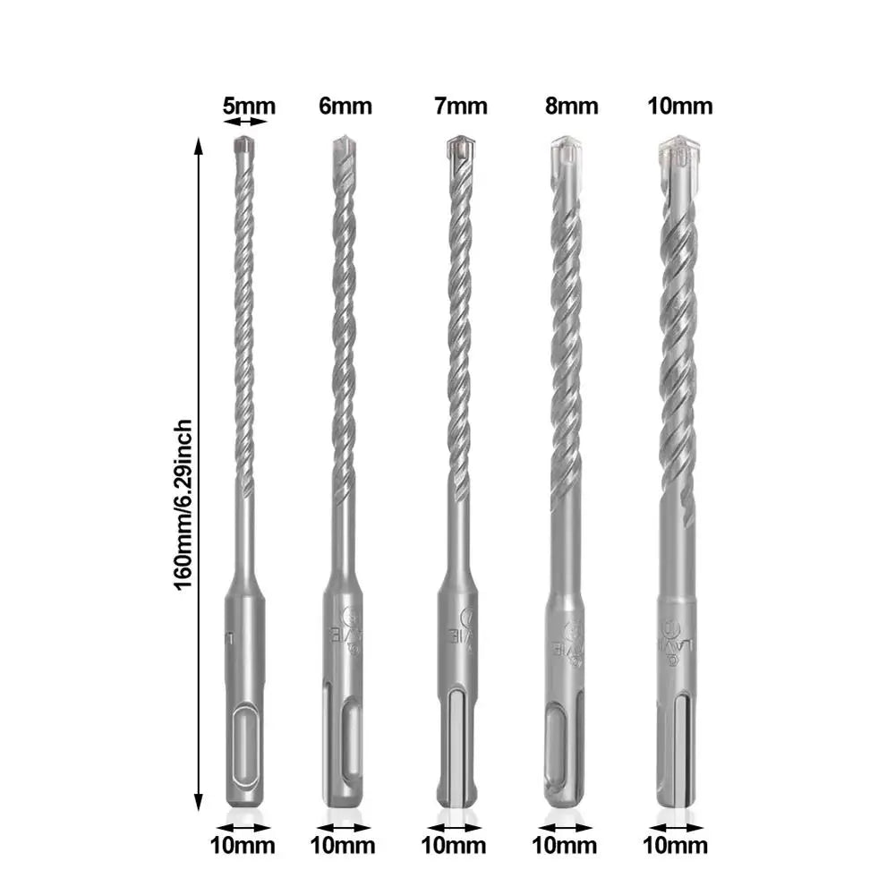 1Pcs 5/6/7/8/10/12mm Concrete SDS Plus Drill Bit 110mm 160mm Cross Tips Electric Hammer Drill Bit 4 Cutters Round Shank