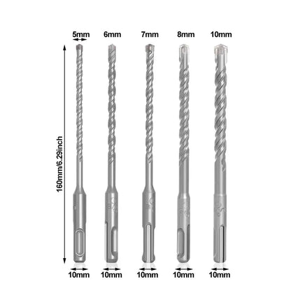 1Pcs 5/6/7/8/10/12mm Concrete SDS Plus Drill Bit 110mm 160mm Cross Tips Electric Hammer Drill Bit 4 Cutters Round Shank