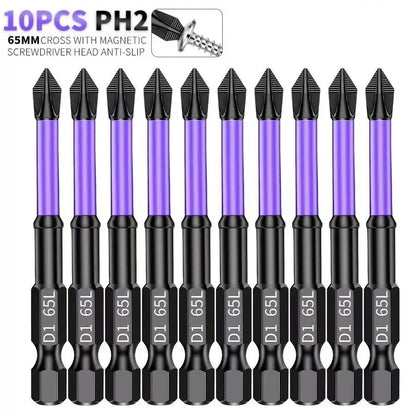 5/12Pcs Magnetic Screwdriver Bits Set Non-slip Shockproof Phillips Impact Hex Shank Alloy Steel for Power Tools