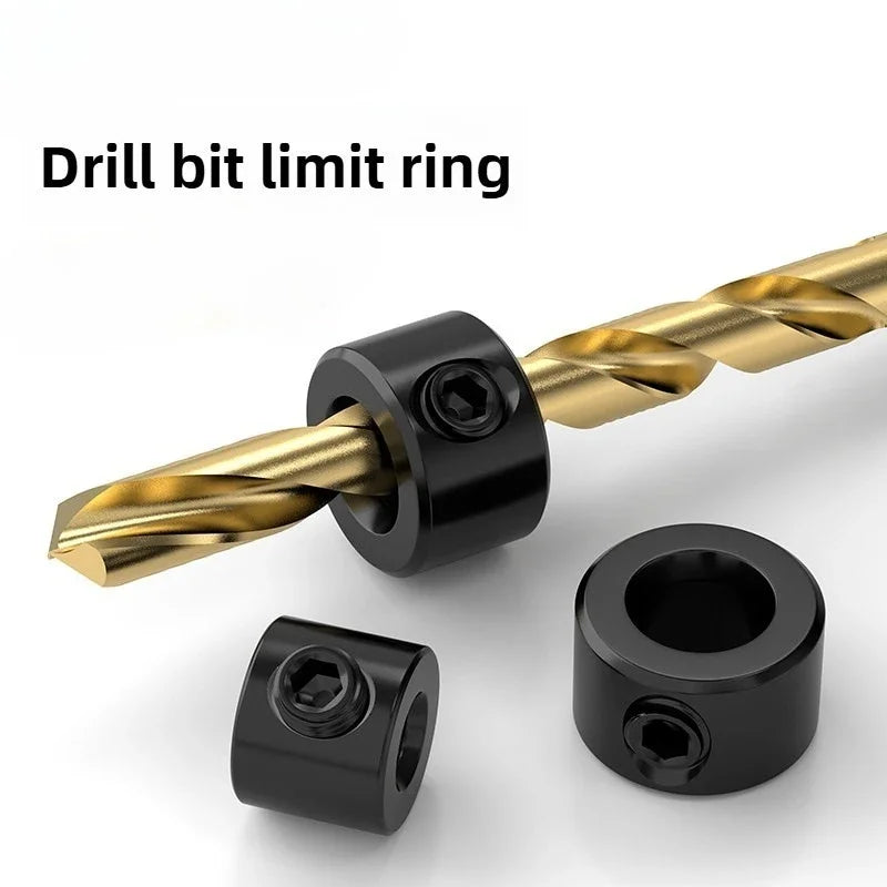 Drill Stoper Collar Set Stop Bit Ring Shaft Limit Metric Lock Steel Press Depth Ajustable Positioner Hole Guide Woodwork Tools