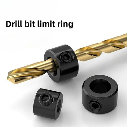 Drill Stoper Collar Set Stop Bit Ring Shaft Limit Metric Lock Steel Press Depth Ajustable Positioner Hole Guide Woodwork Tools