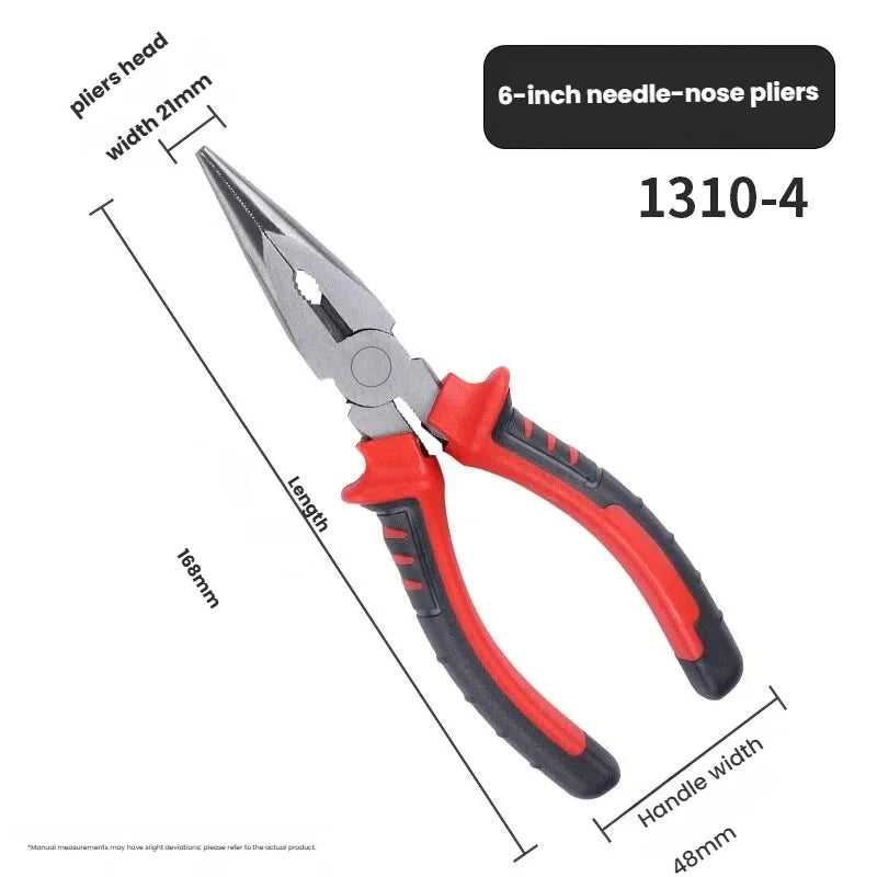 6 Inch 8 Inch Pliers Set, Needle Nose Pliers, Diagonal Cutting Pliers, Wire Cutters, Multifunctional Hand Tools for Electrician