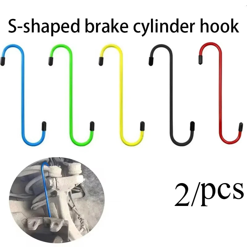 2pc Automotive Brake Caliper Hanger S-Shape Suspension Disc Service Tool - Service Brake Caliper Hooks for Automotive Repair